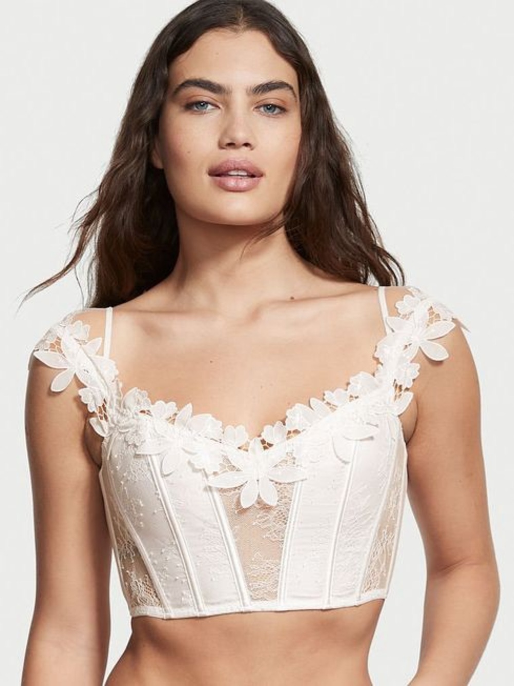 Very Sexy Unlined Floral Embroidery Corset Top